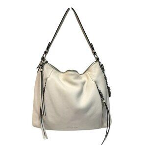 Michael Kors Corinne White Pebbled Leather Hobo Bag Purse